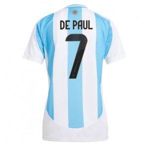 Fotbalové Dres Argentina Rodrigo De Paul #7 Dámské Domácí Oblečení Copa America 2024 Krátký Rukáv